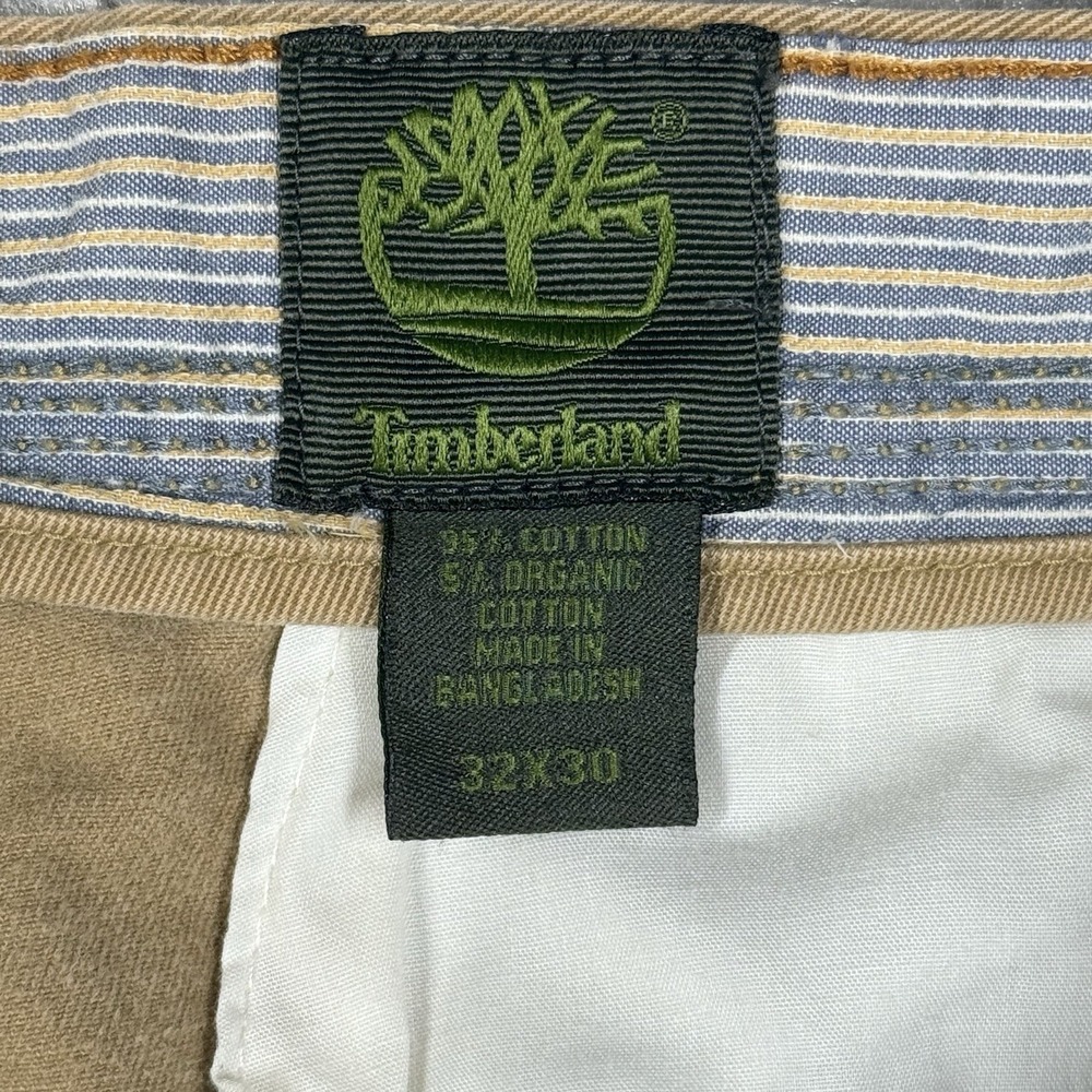Timberland Pants Men's 32x30 Khaki Chino Flat Front Straight Fit Organic Cotton - Picture 2 of 14